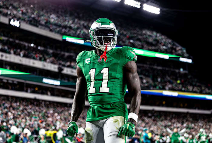 Philadelphia Eagles receiver A.J. Brown is putting up staggering production in 2023.